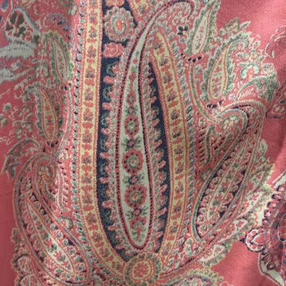 Lauren Ralph Lauren Women’s Pink Paisley Cotton Blend Sleep Shirt Size Large - Picture 5 of 9